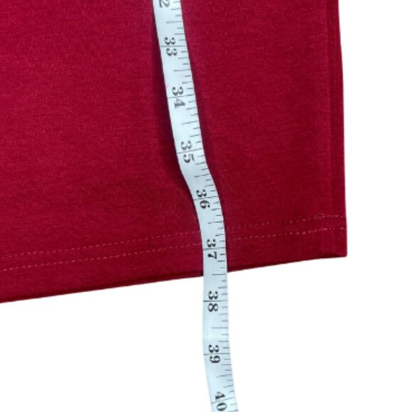 REPHYLLIS Women's Scarlet Red Ruffle Accent Faux 2 Piece Short Sleeve Midi Med - Picture 7 of 9